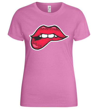 Lip Bite Design - Basic women's t-shirt_PINK ORCHID_front