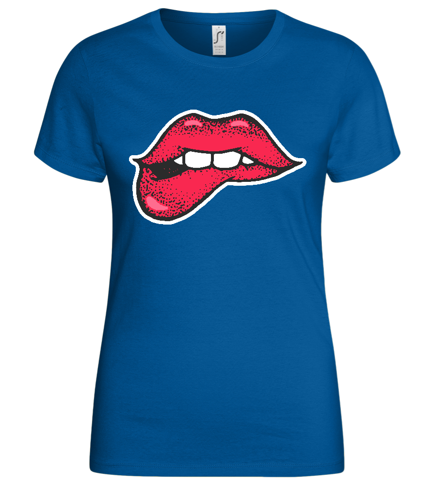 Lip Bite Design - Basic women's t-shirt_ROYAL_front