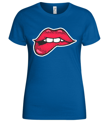 Lip Bite Design - Basic women's t-shirt_ROYAL_front