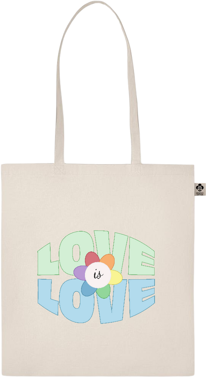 Love is Love Flower Design - Essential ecru organic cotton tote bag_BEIGE_front