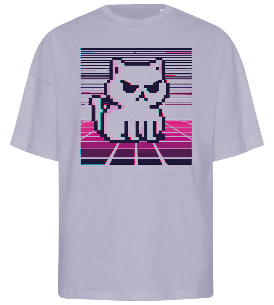 Pixelated Cat Design - Premium men's oversized t-shirt_LILAK_front