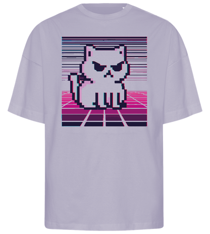 Pixelated Cat Design - Premium men's oversized t-shirt_LILAK_front