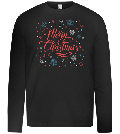 Merry Christmas Snowflakes Design - Premium kids long sleeve t-shirt_DEEP BLACK_front