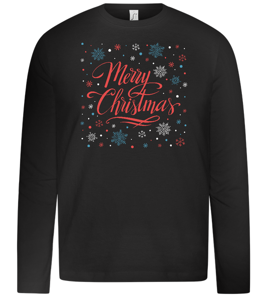 Merry Christmas Snowflakes Design - Premium kids long sleeve t-shirt_DEEP BLACK_front