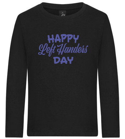 Happy Left Handers Day Design - Premium kids long sleeve t-shirt_DEEP BLACK_front