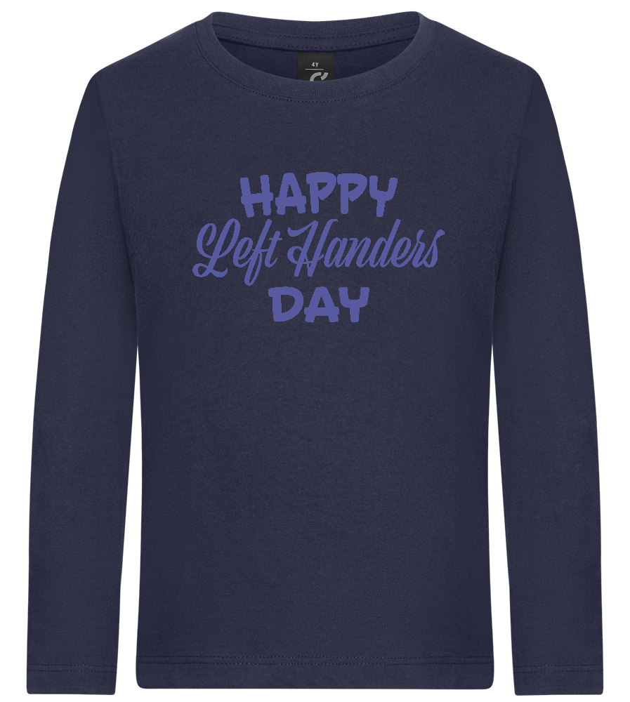 Happy Left Handers Day Design - Premium kids long sleeve t-shirt_FRENCH NAVY_front