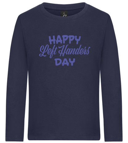 Happy Left Handers Day Design - Premium kids long sleeve t-shirt_FRENCH NAVY_front