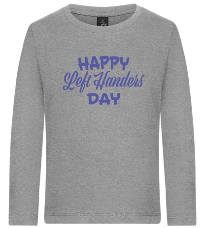 Happy Left Handers Day Design - Premium kids long sleeve t-shirt_ORION GREY_front