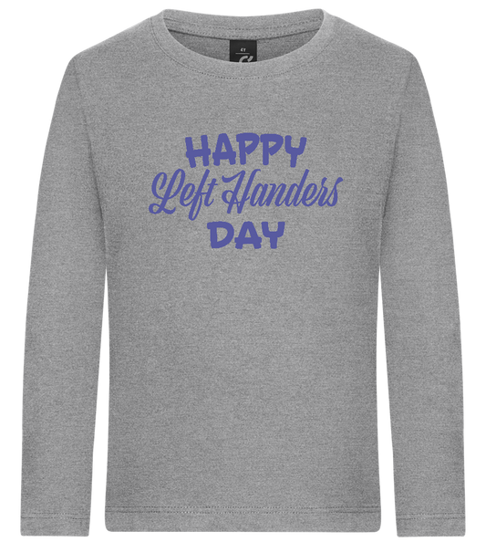 Happy Left Handers Day Design - Premium kids long sleeve t-shirt_ORION GREY_front