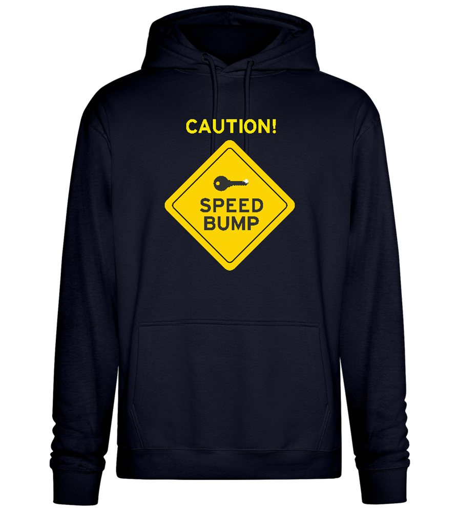 Speed Bump Ahead Design - Premium Essential Unisex Hoodie_FRENCH NAVY_front