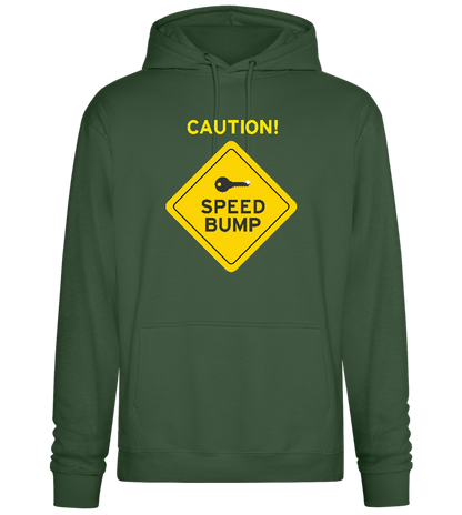 Speed Bump Ahead Design - Premium Essential Unisex Hoodie_GREEN BOTTLE_front