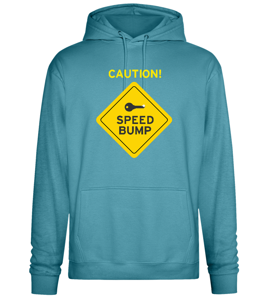 Speed Bump Ahead Design - Premium Essential Unisex Hoodie_POOL BLUE_front