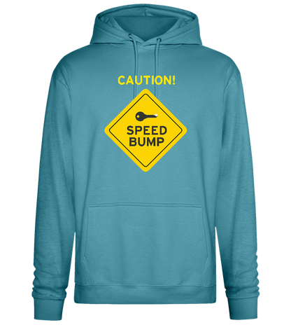 Speed Bump Ahead Design - Premium Essential Unisex Hoodie_POOL BLUE_front