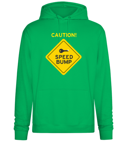 Speed Bump Ahead Design - Premium Essential Unisex Hoodie_SPRING GREEN_front