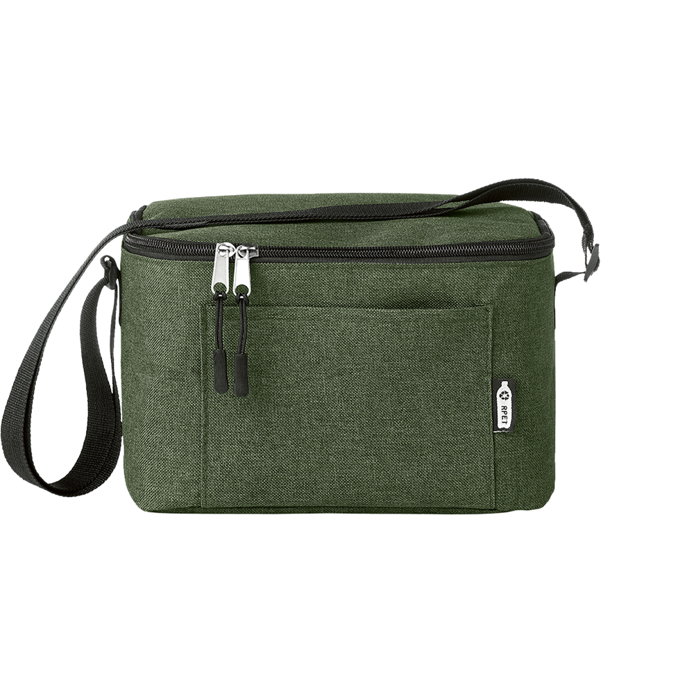 600D RPET Cooler Bag for Cans_DARK GREEN_front