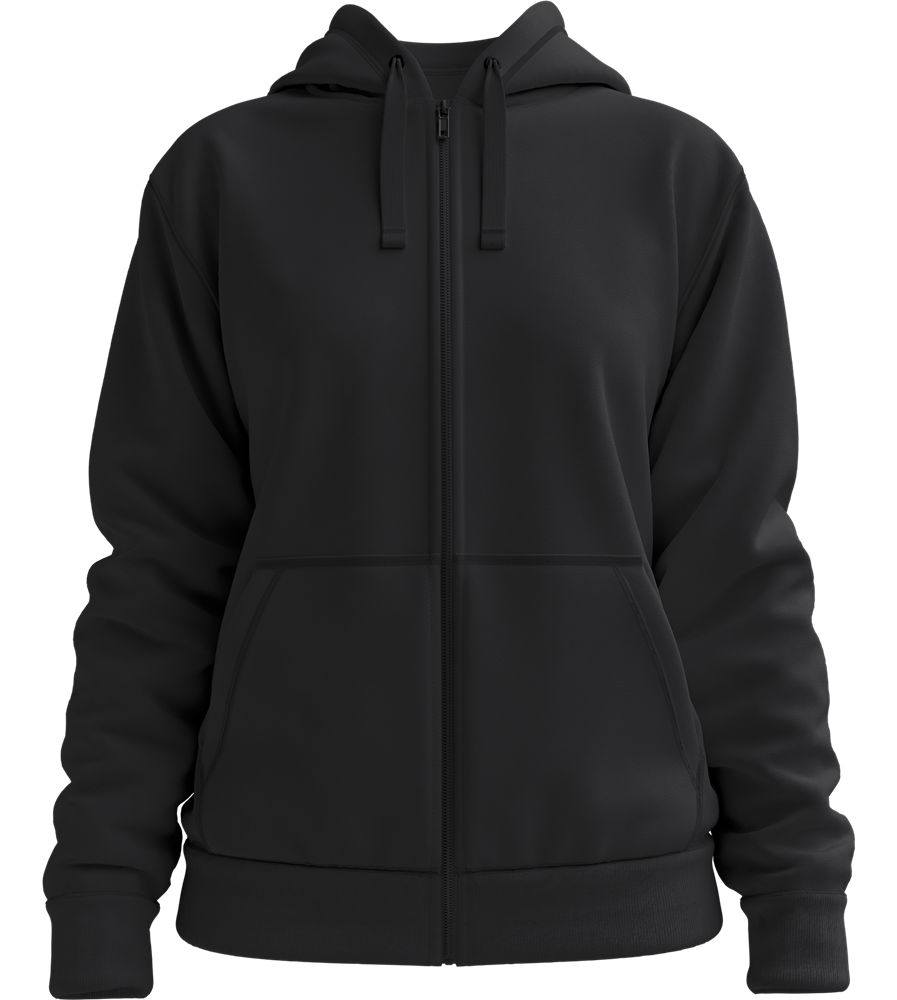 Premium women's zip hoodie_BLACK_front