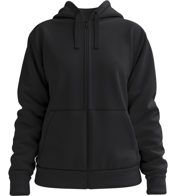 Premium women's zip hoodie_BLACK_front