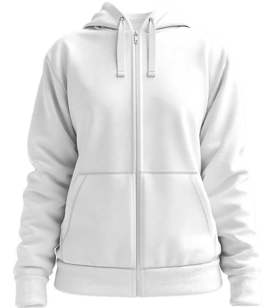 Premium women's zip hoodie_WHITE_front