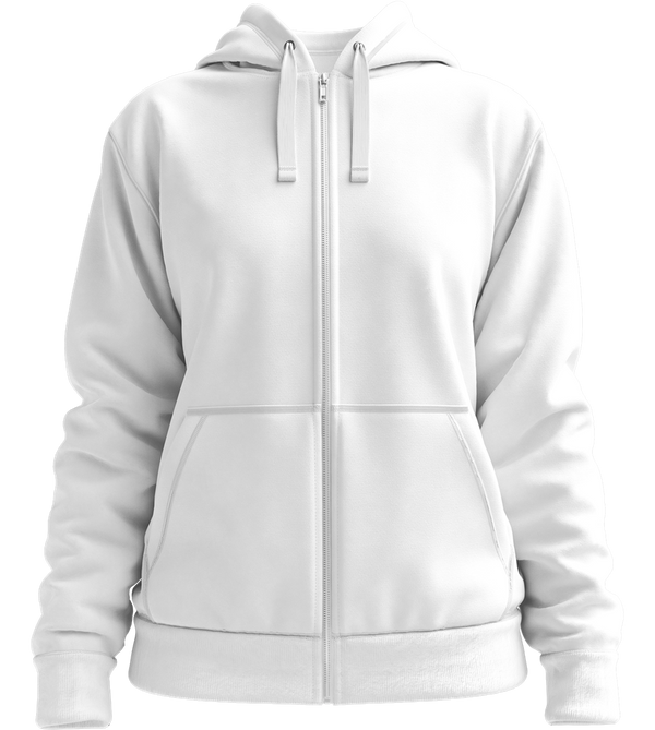 Premium women's zip hoodie_WHITE_front