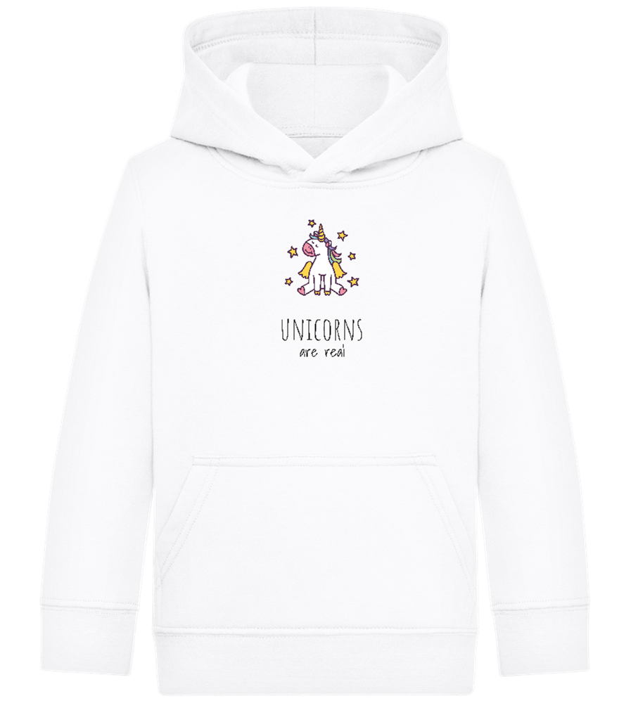 Unicorns Are Real Design - Comfort Kids Hoodie_WHITE_front