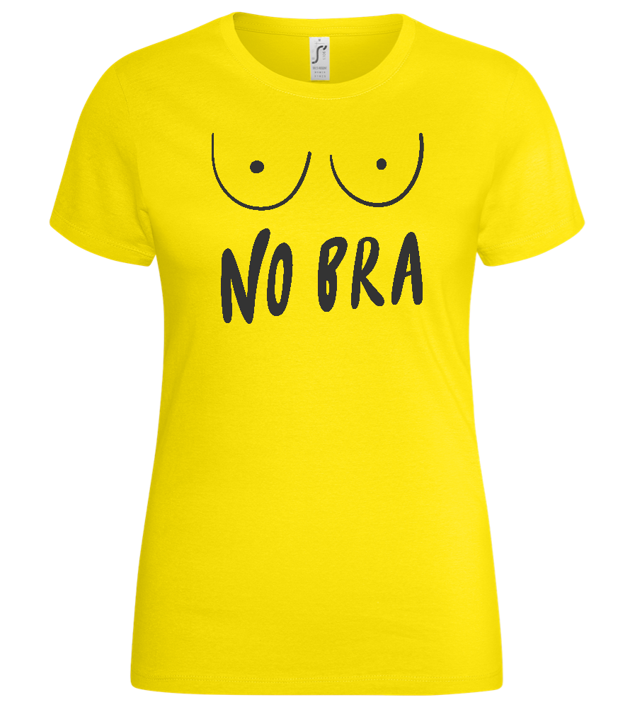 No Bra Design - Basic women's t-shirt_YELLOW_front