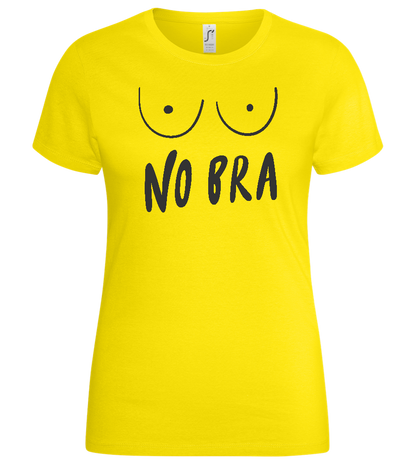 No Bra Design - Basic women's t-shirt_YELLOW_front