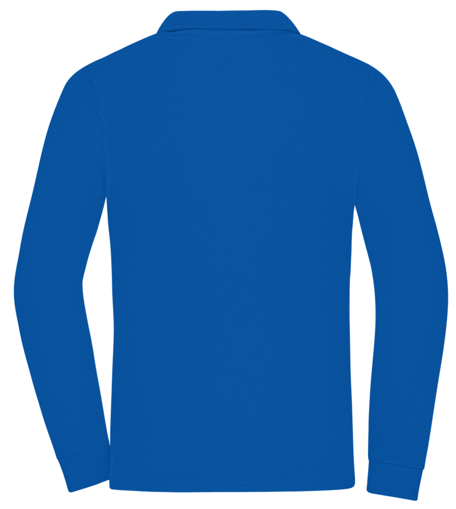 Chemical X Design - Premium men's long sleeve polo shirt_ROYAL_back