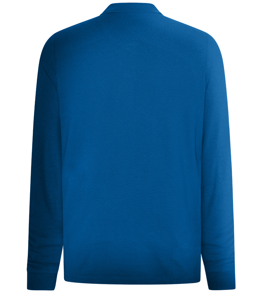 Chemical X Design - Premium men's long sleeve polo shirt_ROYAL_back