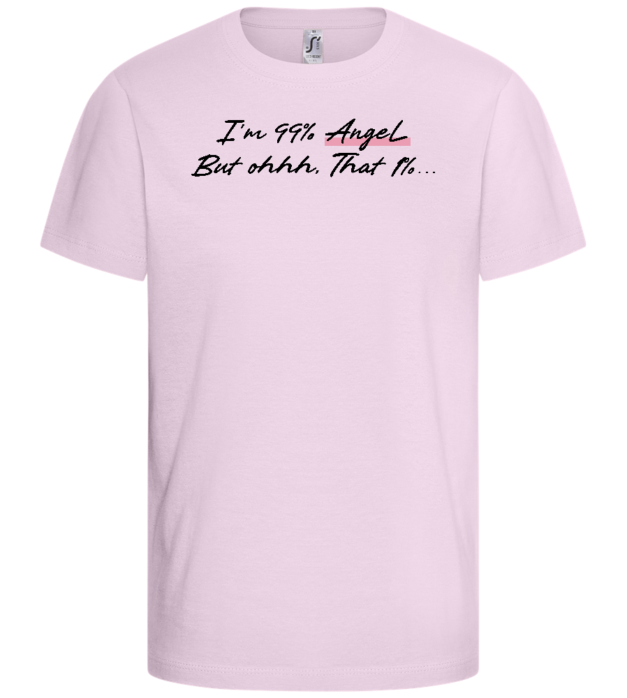 I'm 99% Angel Design - Basic kids t-shirt_LIGHT PINK_front