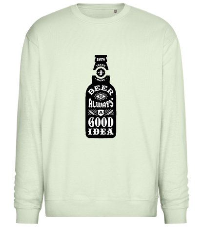 Always a Good Idea Design - Comfort Essential Unisex Sweater_CREAMY GREEN_front