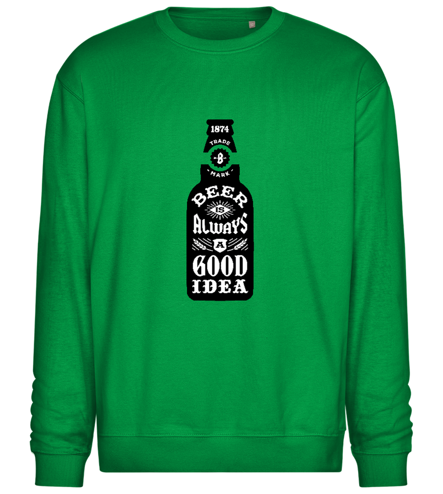 Always a Good Idea Design - Comfort Essential Unisex Sweater_MEADOW GREEN_front