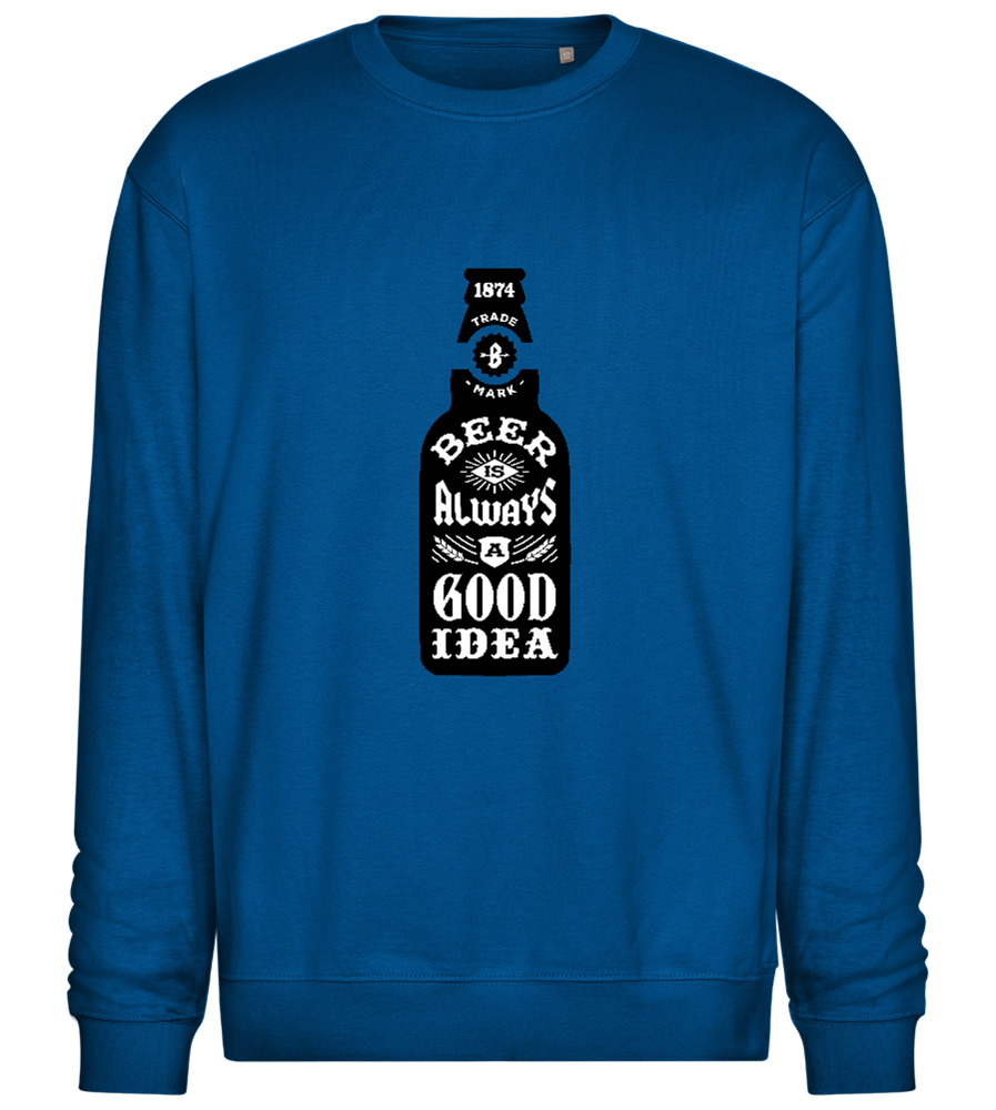 Always a Good Idea Design - Comfort Essential Unisex Sweater_ROYAL_front