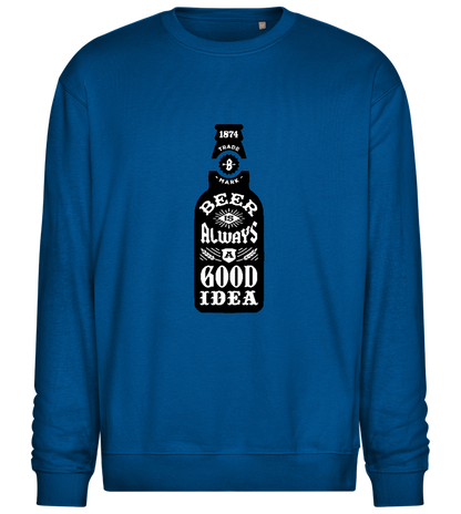 Always a Good Idea Design - Comfort Essential Unisex Sweater_ROYAL_front