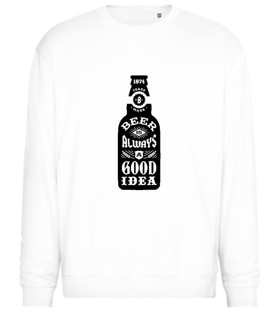 Always a Good Idea Design - Comfort Essential Unisex Sweater_WHITE_front