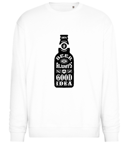 Always a Good Idea Design - Comfort Essential Unisex Sweater_WHITE_front