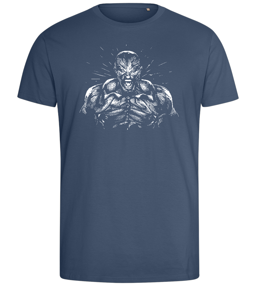 Muscle Madness Design - Comfort men's fitted t-shirt_DENIM_front