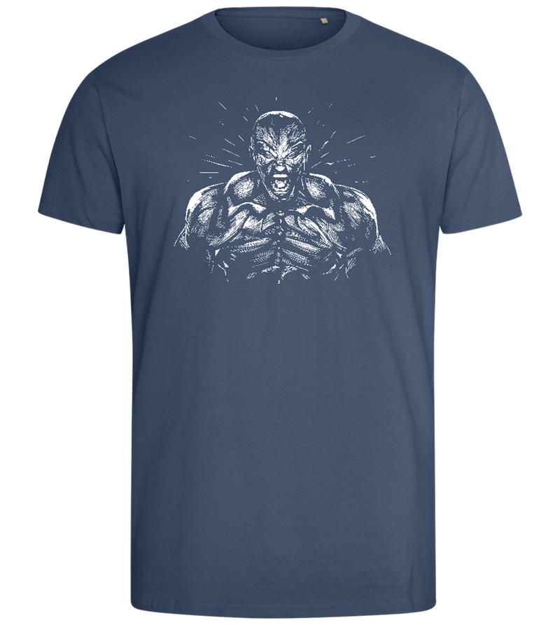 Muscle Madness Design - Comfort men's fitted t-shirt_DENIM_front