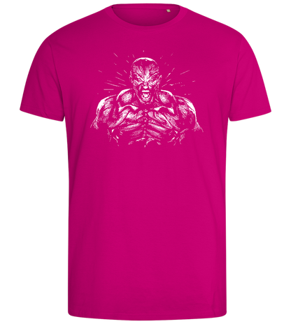 Muscle Madness Design - Comfort men's fitted t-shirt_FUCHSIA_front