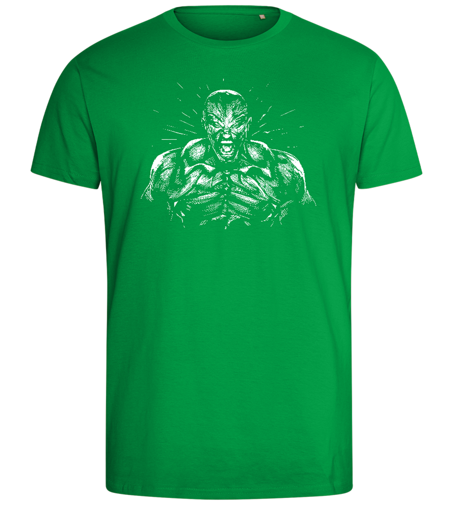 Muscle Madness Design - Comfort men's fitted t-shirt_MEADOW GREEN_front