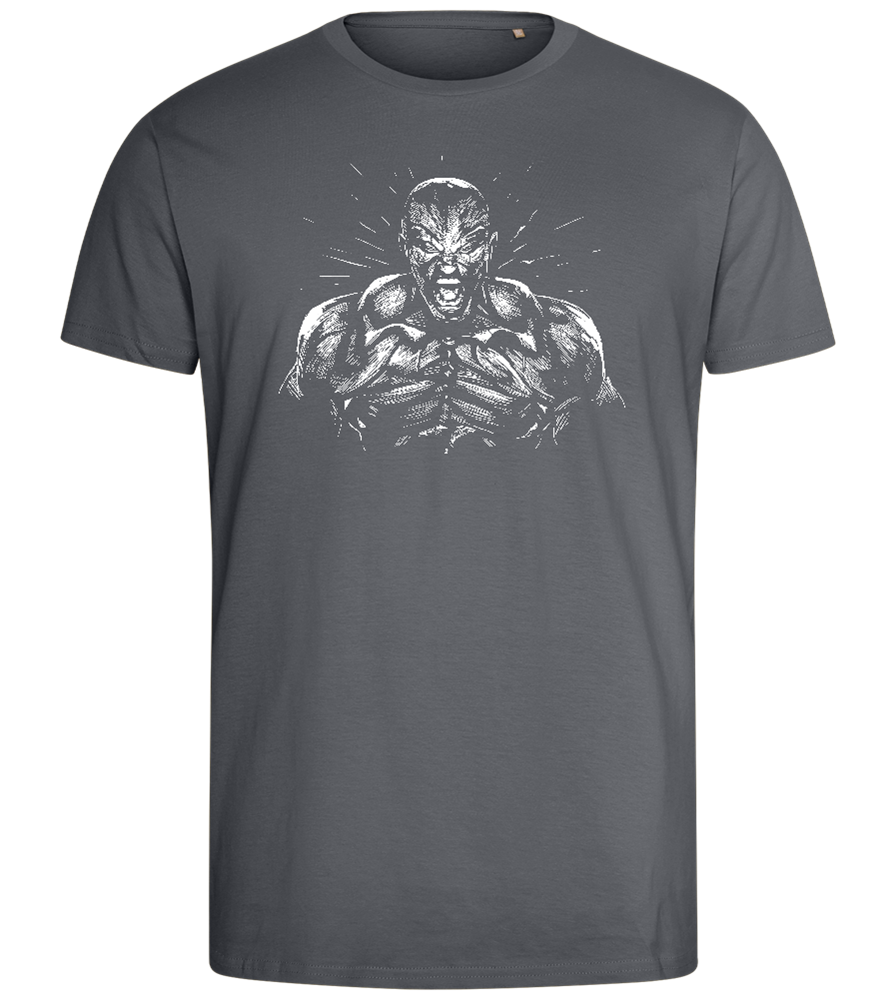 Muscle Madness Design - Comfort men's fitted t-shirt_MOUSE GREY_front