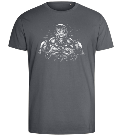 Muscle Madness Design - Comfort men's fitted t-shirt_MOUSE GREY_front