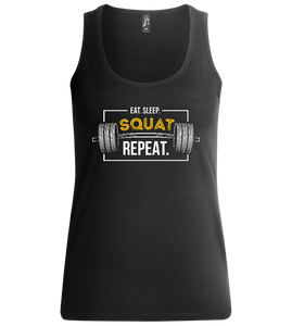 Eat. Sleep. Squat. Repeat. Design - Comfort women's tank top