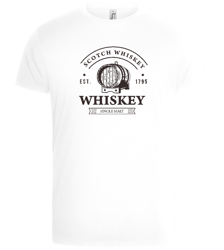 Scotch Whiskey Barrell Design - Basic Unisex T-Shirt_WHITE_front