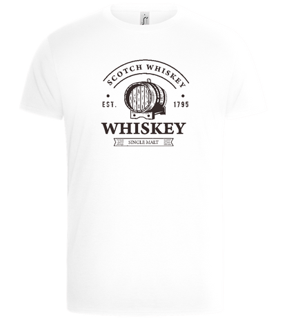 Scotch Whiskey Barrell Design - Basic Unisex T-Shirt_WHITE_front