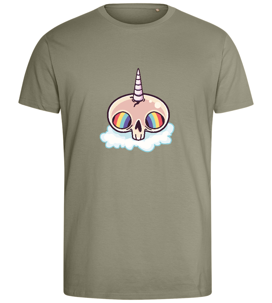 Unicorn Rainbow Design - Comfort men's fitted t-shirt_KHAKI_front