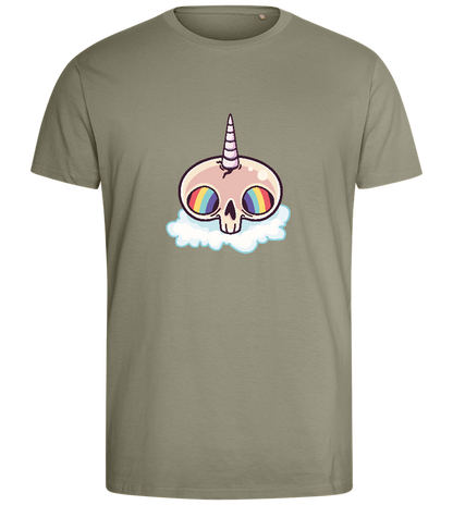 Unicorn Rainbow Design - Comfort men's fitted t-shirt_KHAKI_front