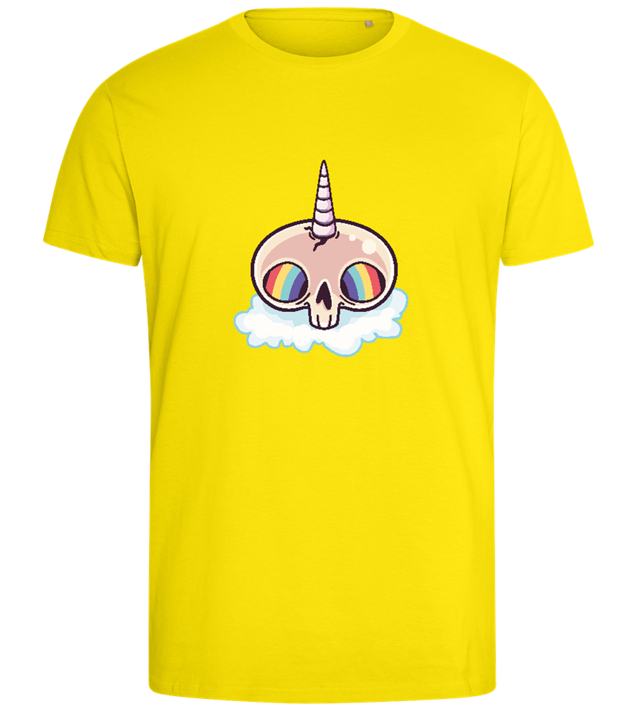 Unicorn Rainbow Design - Comfort men's fitted t-shirt_YELLOW_front