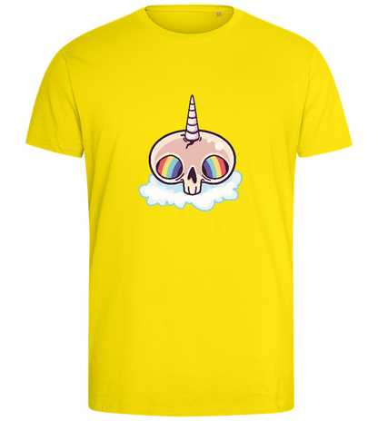 Unicorn Rainbow Design - Comfort men's fitted t-shirt_YELLOW_front