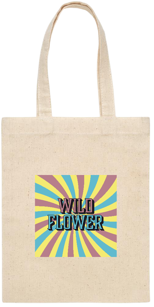 Wild Flower Design - Essential small colored handle gift bag_BEIGE_front