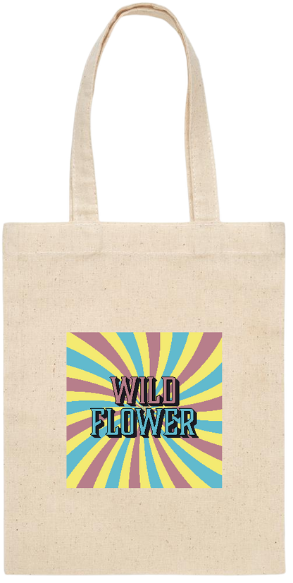 Wild Flower Design - Essential small colored handle gift bag_BEIGE_front